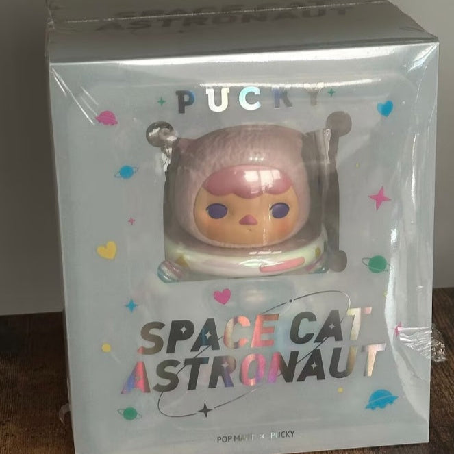 Elf astronaut figure of PUCKY Elf Planet Explorer and Space Cat in detailed space suit, perfect collectible toy
