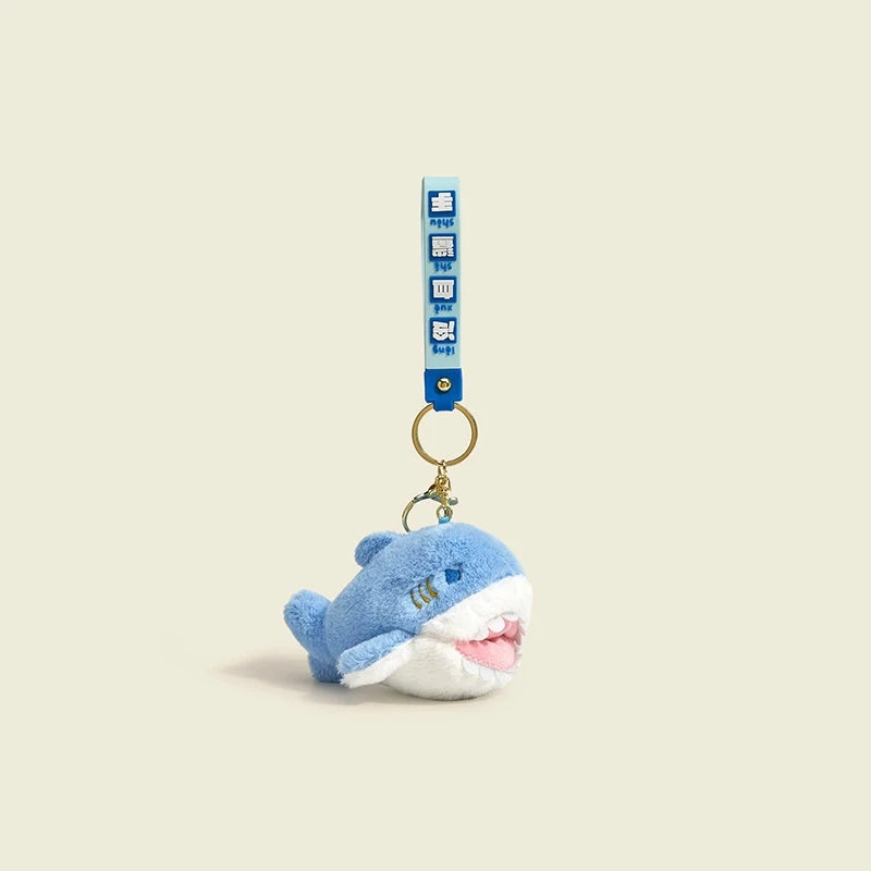 Adorable Blue Shark Plush Keychain.