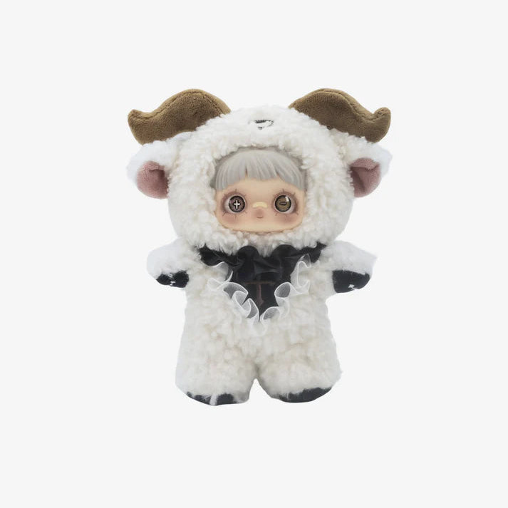 V2 Dark Forest Series Plush Dolls Blind Box featuring a cute doll in a sheep costume.