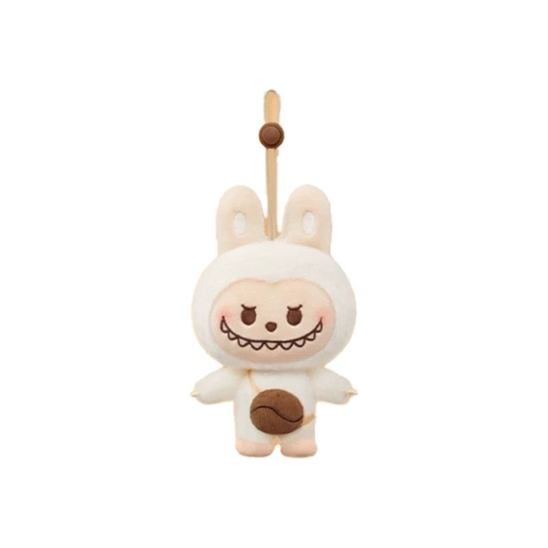 POP BEAN Coffee Factory Series Plush Pendant featuring a charming coffee-themed plush character with a playful design.