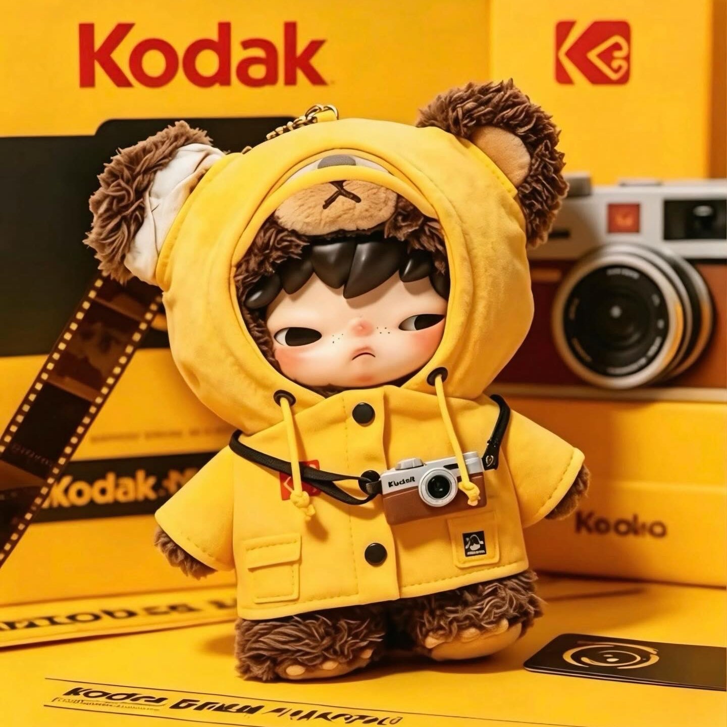 POP MART Hirono × Kodak Little Bear Vinyl Plush Pendant, Korea