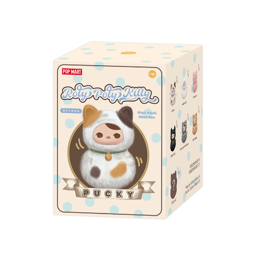 POP MART PUCKY Roly-Poly Kitty Series Vinyl Plush Blind Box.