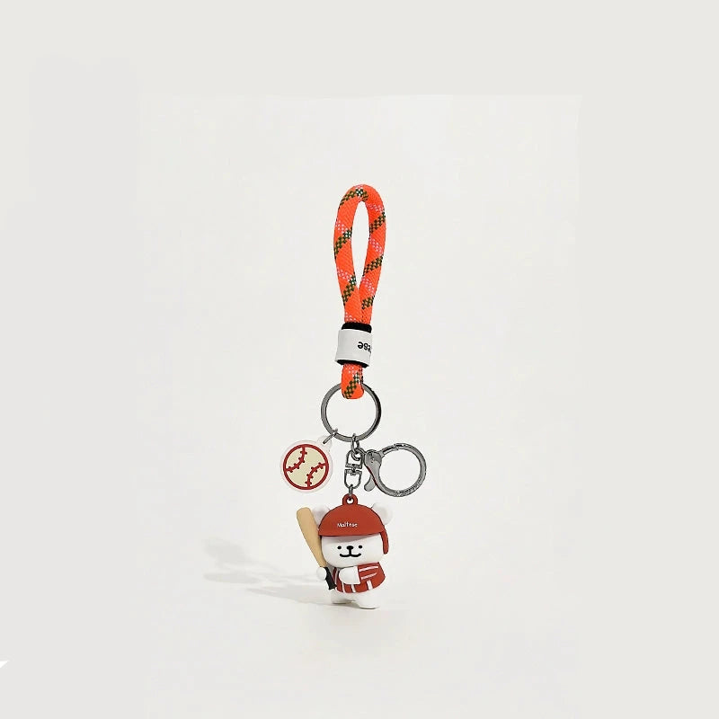 Adorable Sports Mascot Keychains Set.