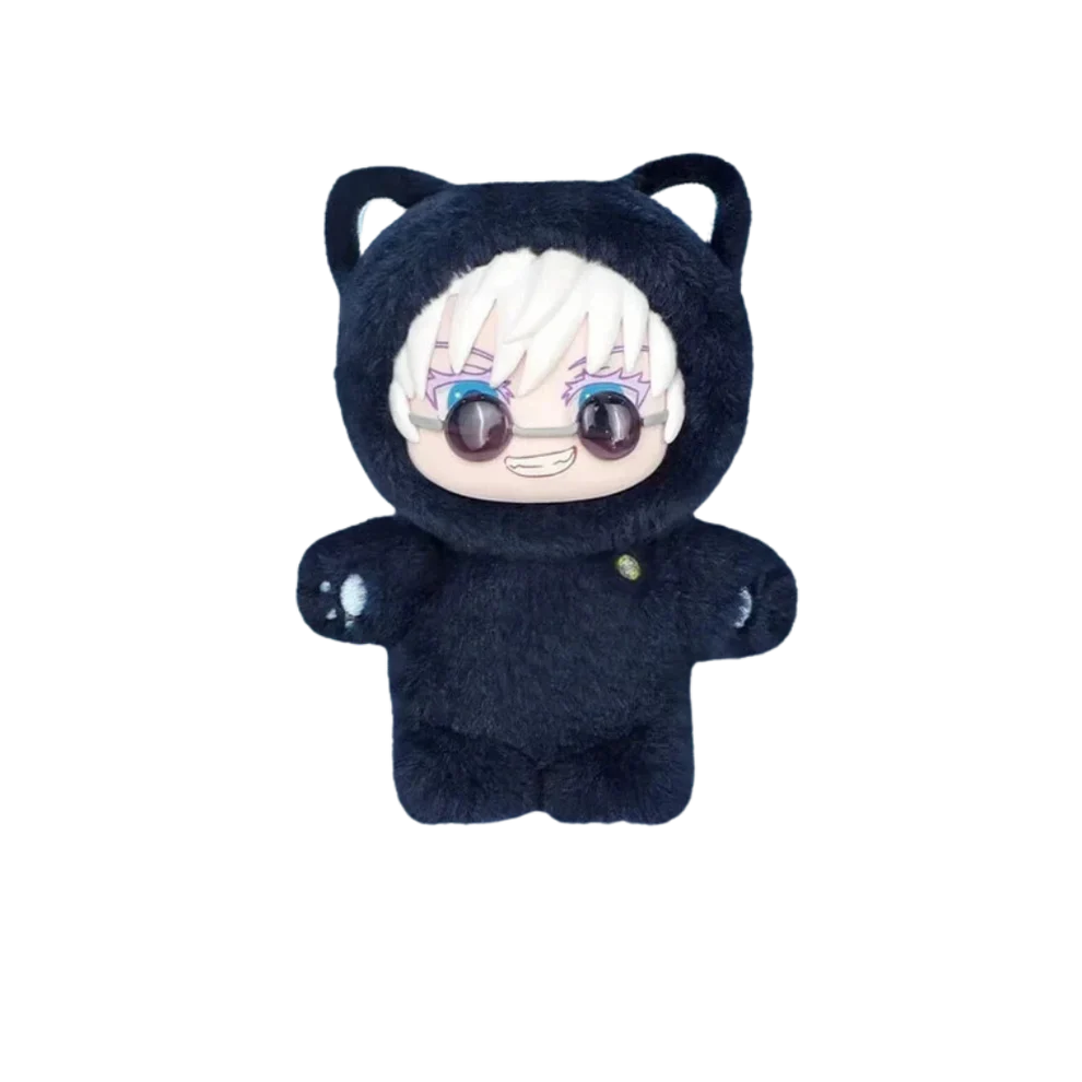 Jujutsu Kaisen Cat Ear Plush Keychains Blind Box featuring a cute plush character in a black cat outfit.