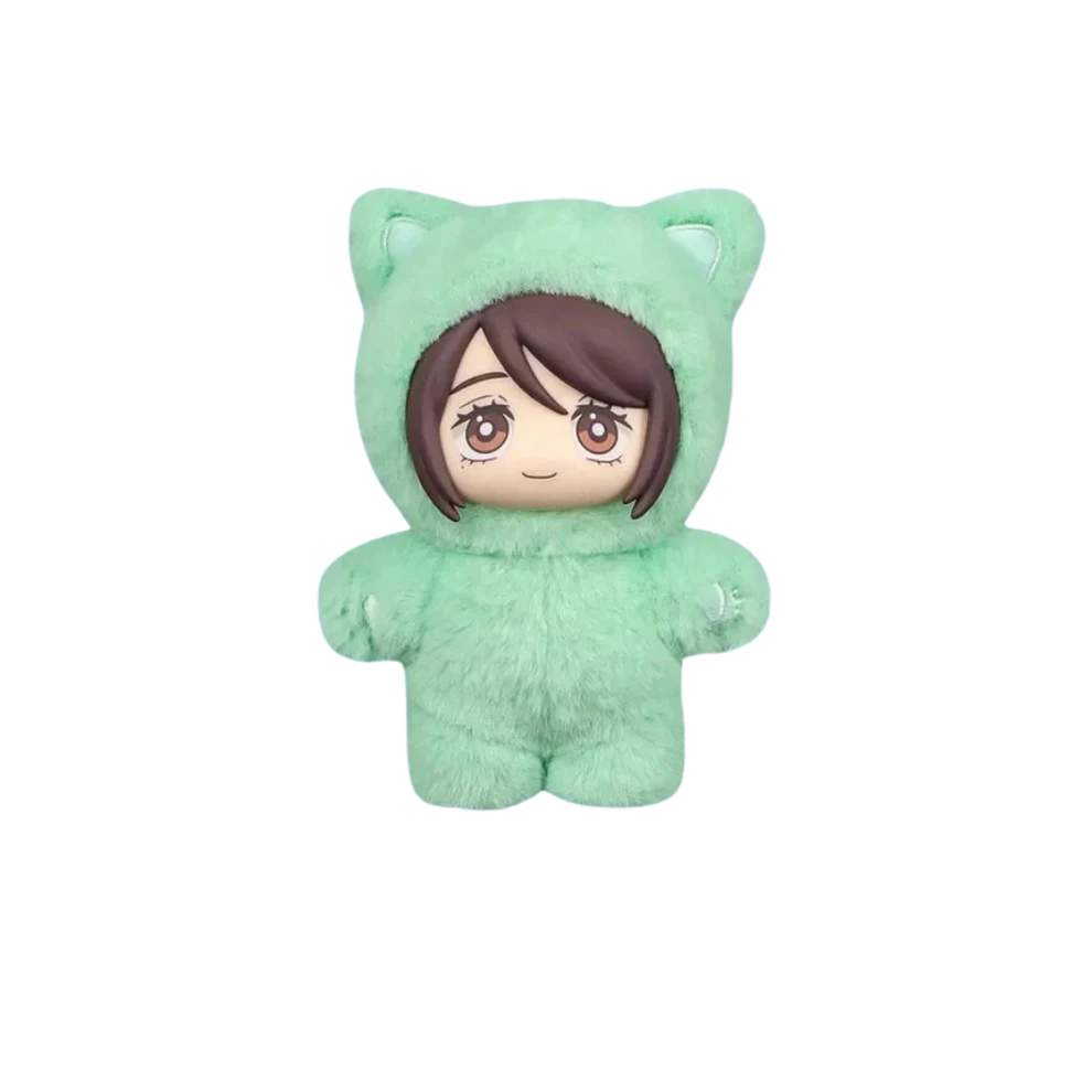Jujutsu Kaisen Cat Ear Plush Keychains Blind Box featuring a cute green plush character.