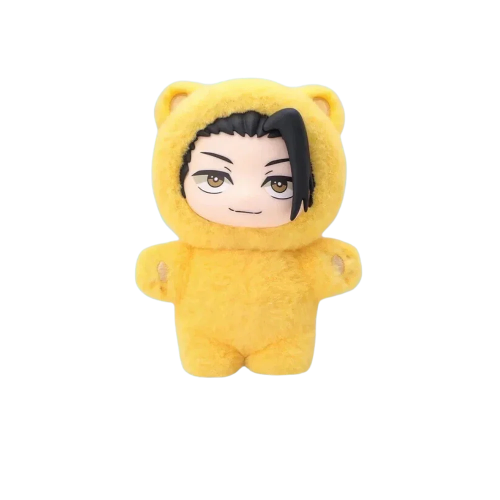 Jujutsu Kaisen Cat Ear Plush Keychains Blind Box featuring a cute character in a yellow bear costume plush.