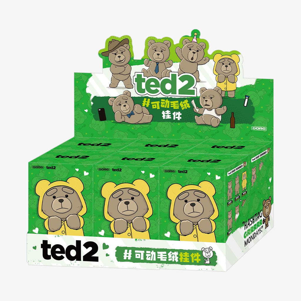 Pop Mart Ted2 Teddy Bear Action Plush Pendant.