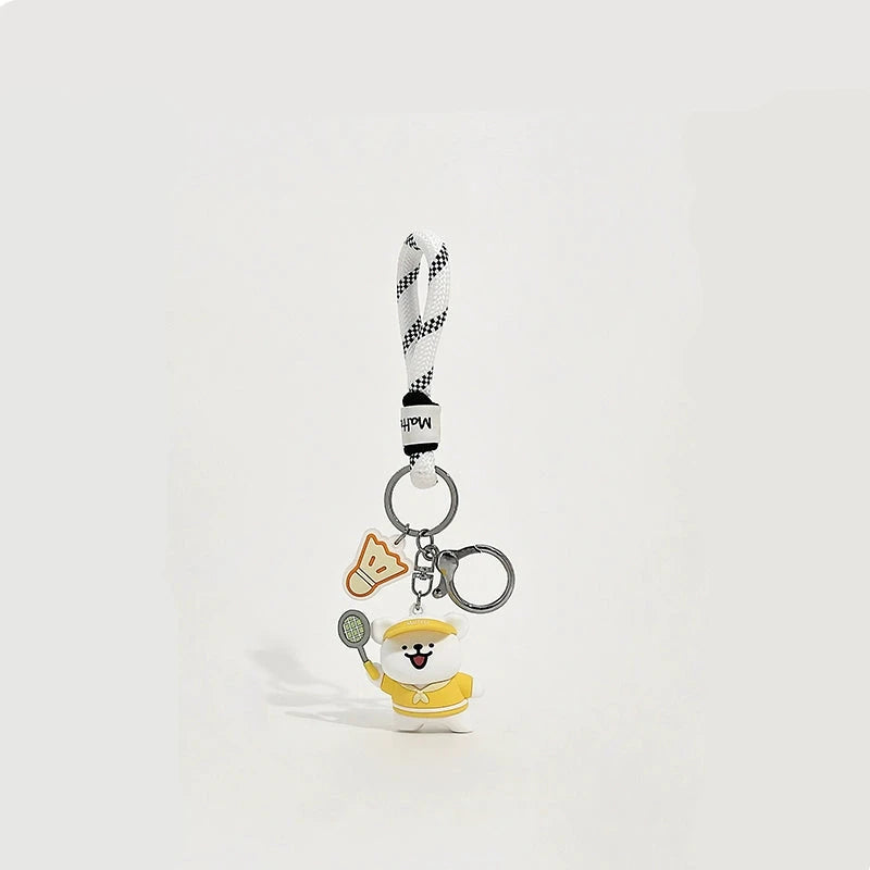 Adorable Sports Mascot Keychains Set.