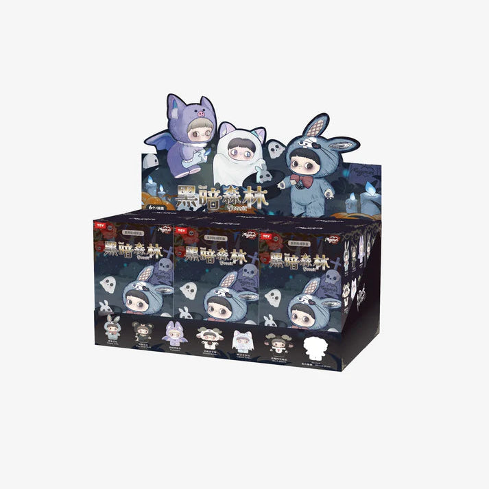 V2 Dark Forest Series Plush Dolls Blind Box display featuring various plush doll designs.